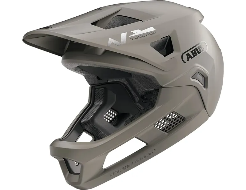 Abus YouDrop FF Kids Full-Face Mountain Bike Helmet in Dust Grey