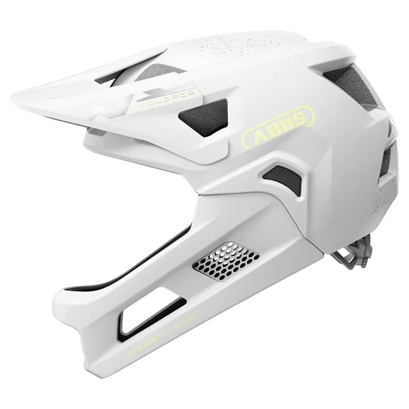 Abus YouDrop FF Kids Full-Face Mountain Bike Helmet in Lemon White-2