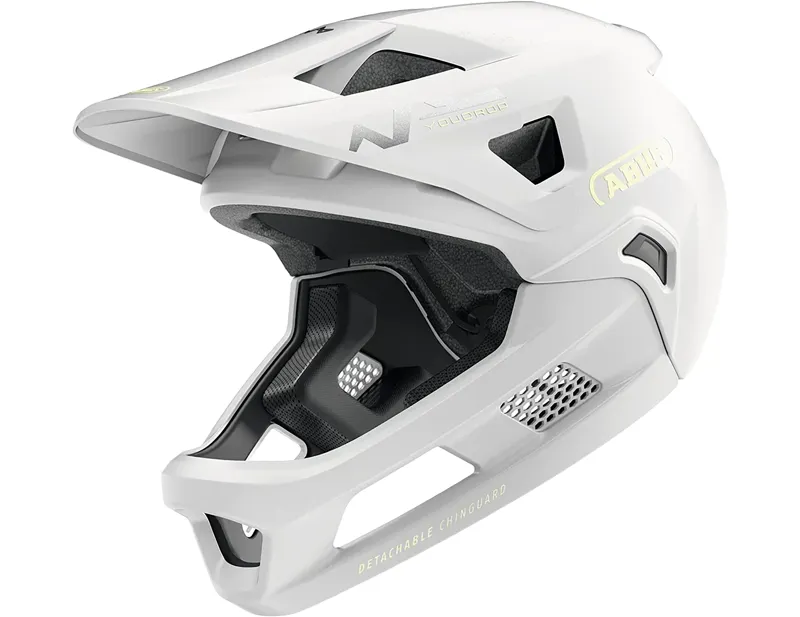 Abus YouDrop FF Kids Full-Face Mountain Bike Helmet in Lemon White