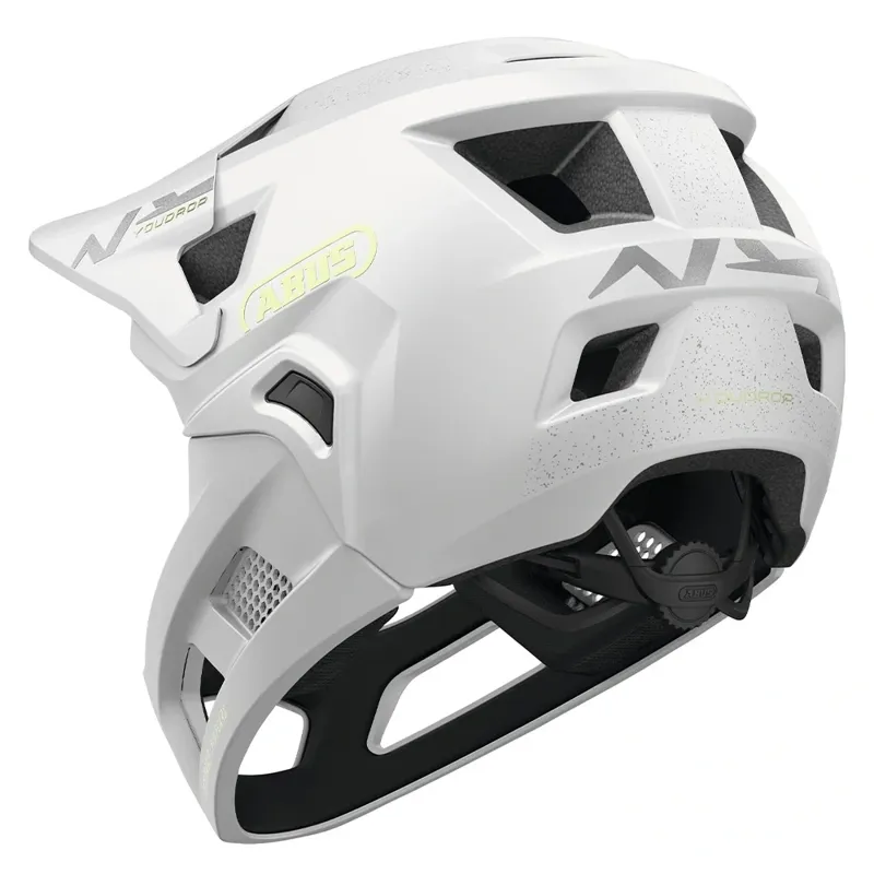 Abus YouDrop FF Kids Full-Face Mountain Bike Helmet in Lemon White-3