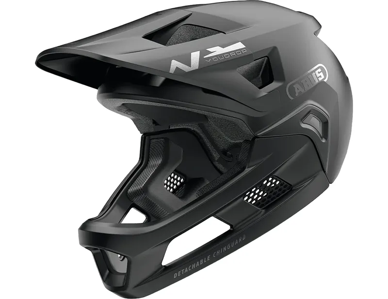 Abus YouDrop FF Kids Full-Face Mountain Bike Helmet in Muted Black