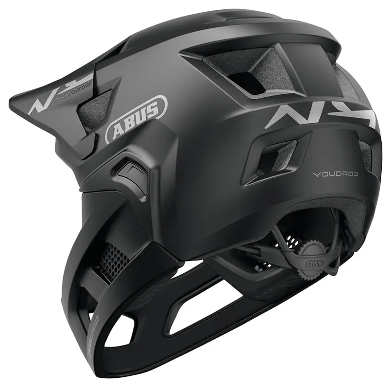 Abus YouDrop FF Kids Full-Face Mountain Bike Helmet in Muted Black-3