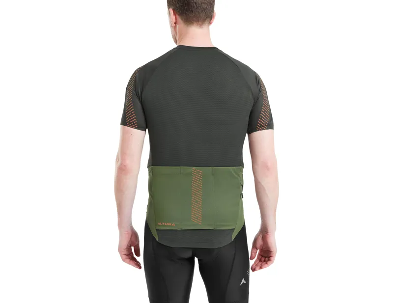 Altura Endurance Short Sleeve Cycling Jersey in Carbon/Olive-1