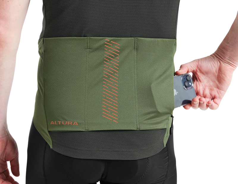 Altura Endurance Short Sleeve Cycling Jersey in Carbon/Olive-2