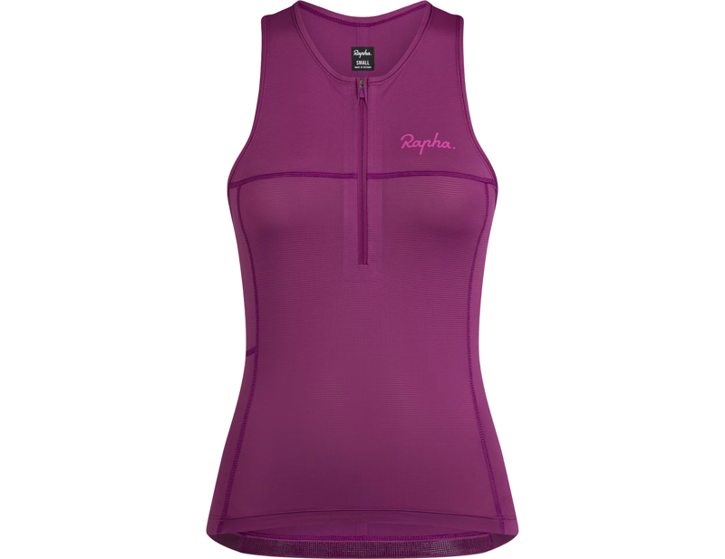 Rapha Women's Half Zip Tank Top in Amethyst/Rosebud
