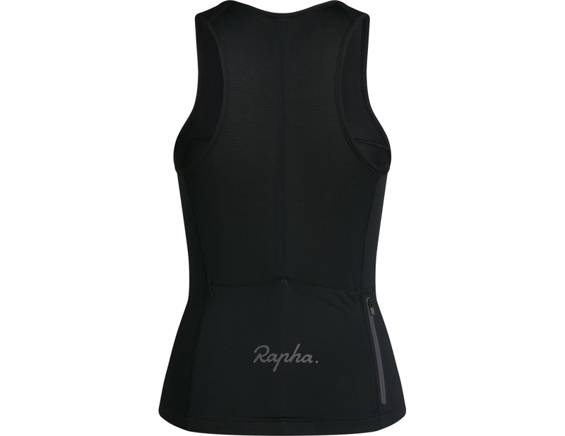 Rapha Women's Half Zip Tank Top in Black-1