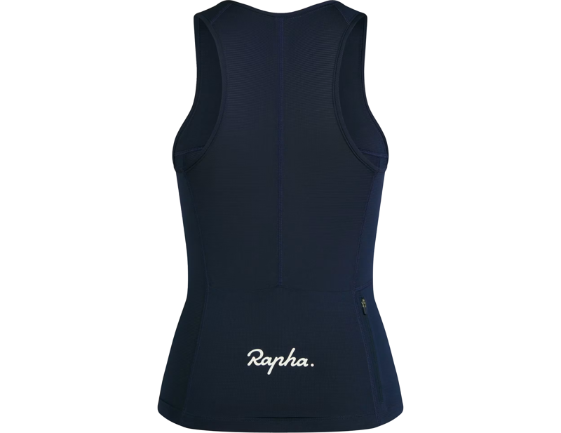 Rapha Women's Half Zip Tank Top in Dark Navy/White-1