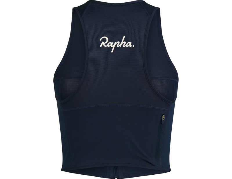 Rapha Women's Cropped Zip Tank Top in Dark Navy/White-1