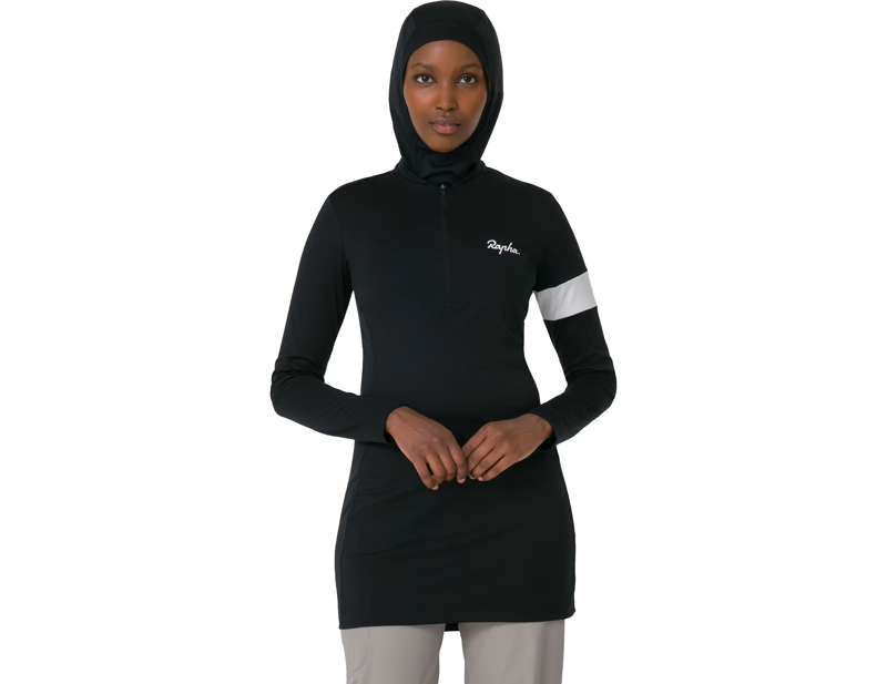Rapha Women's Long Sleeve Jersey in Black/White-2