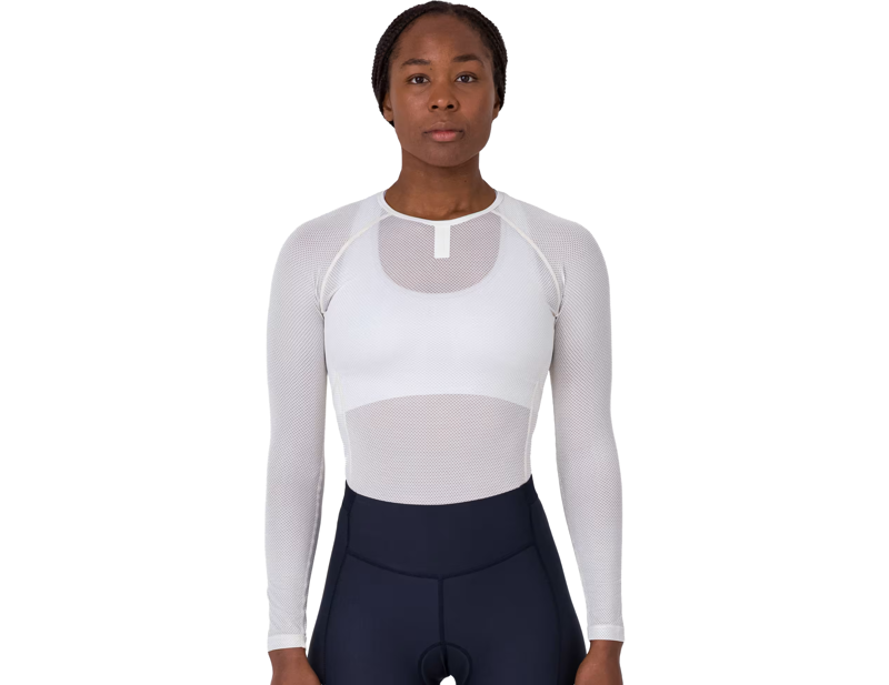 Rapha Women's Long Sleeve Lightweight Base in White-2