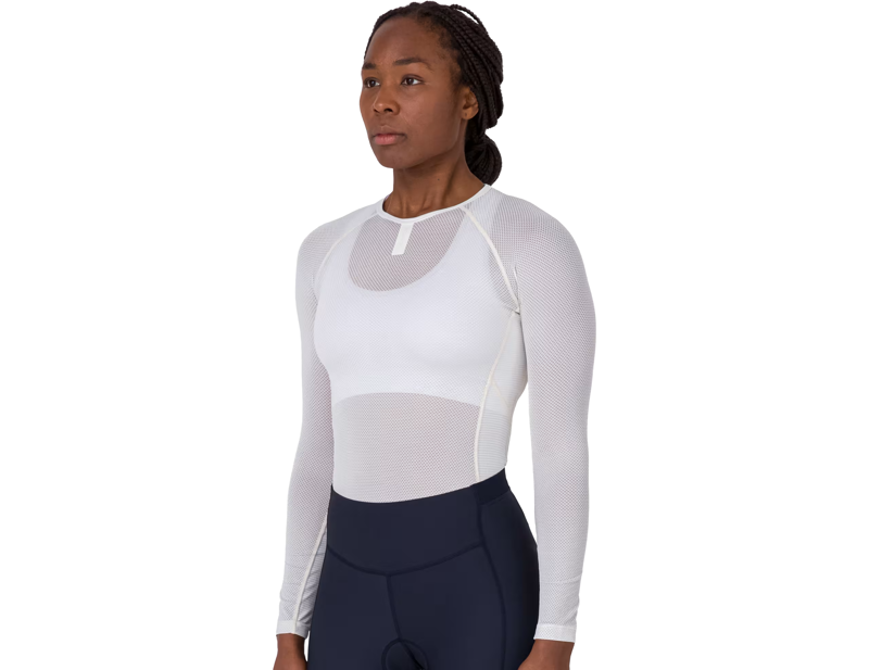 Rapha Women's Long Sleeve Lightweight Base in White-3