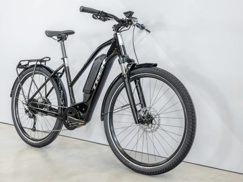 Trek Allant+ 5 Stagger 400Wh Electric Hybrid Bike 2024 in Black-1