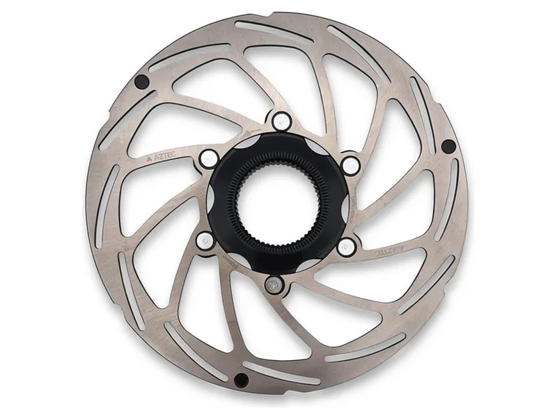 Aztec Fixed Stainless Steel Centre-Lock Disc Rotor 180mm in Silver
