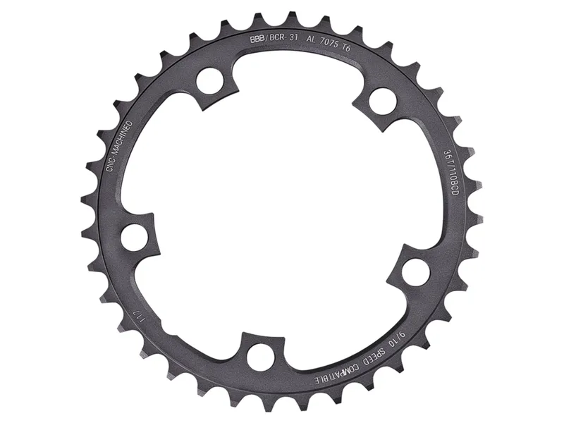 BBB CompactGear 2x9/10 110BCD 36T Chainring BCR-31 in Silver