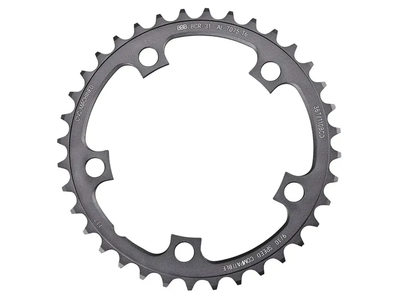 BBB CompactGear 2x9/10 110BCD 36T Chainring BCR-31 in Silver-1