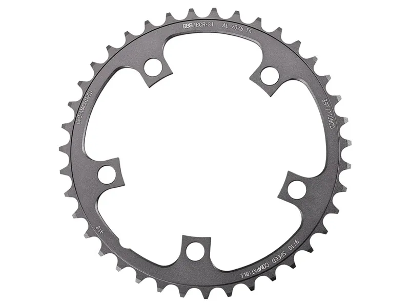 BBB CompactGear 2x9/10 110BCD 39T Chainring BCR-31 in Silver-1