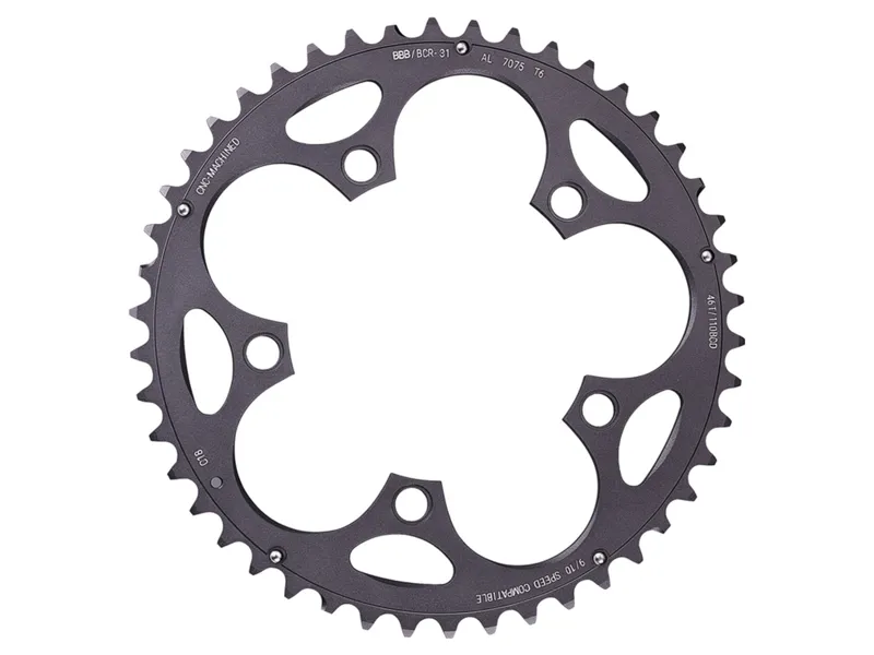 BBB CompactGear 2x9/10 110BCD 46T Chainring BCR-31 in Silver
