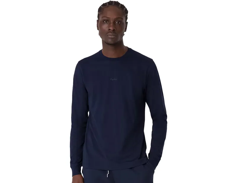 Rapha Long Sleeve Cotton T-Shirt in Dark Navy/Navy-2