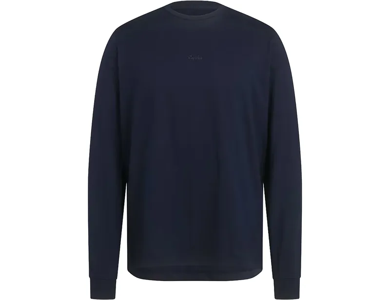 Rapha Long Sleeve Cotton T-Shirt in Dark Navy/Navy