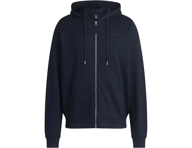 Rapha Cotton Zip Hoodie in Dark Navy/Navy