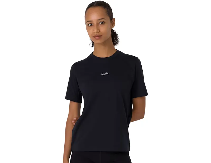 Rapha Women's Cotton T-Shirt in Black/White-2