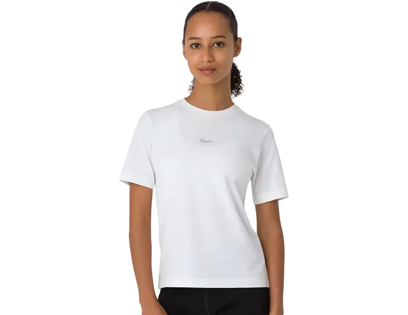 Rapha Women's Cotton T-Shirt in White/Light Grey-2