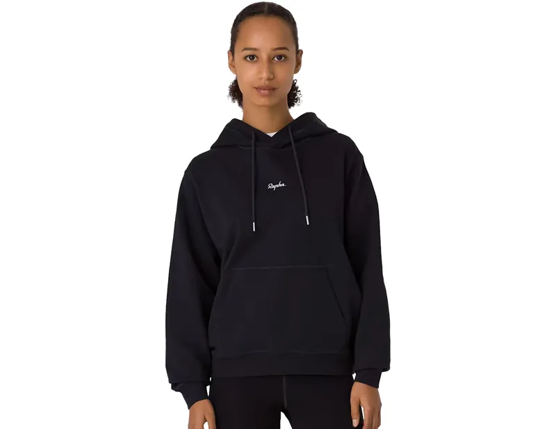 Rapha Women's Cotton Hoodie in Black/White-2
