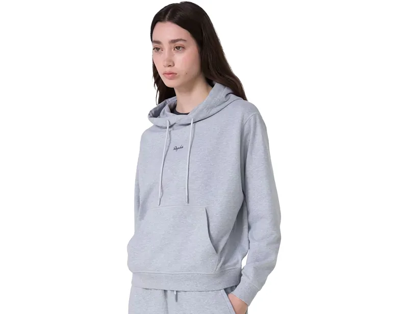 Rapha Women's Cotton Hoodie in Light Grey/Black-3