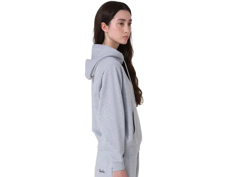 Rapha Women's Cotton Hoodie in Light Grey/Black-4