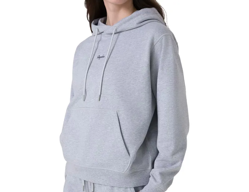 Rapha Women's Cotton Hoodie in Light Grey/Black-6
