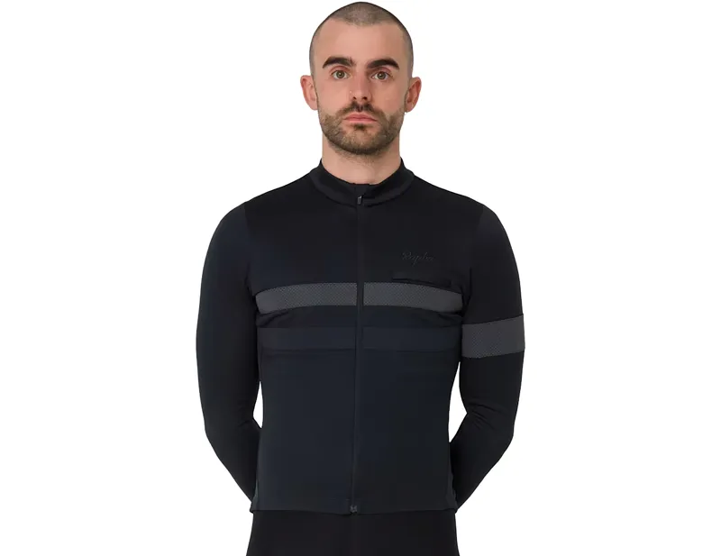 Rapha Brevet Long Sleeve Jersey in Black/Black-2