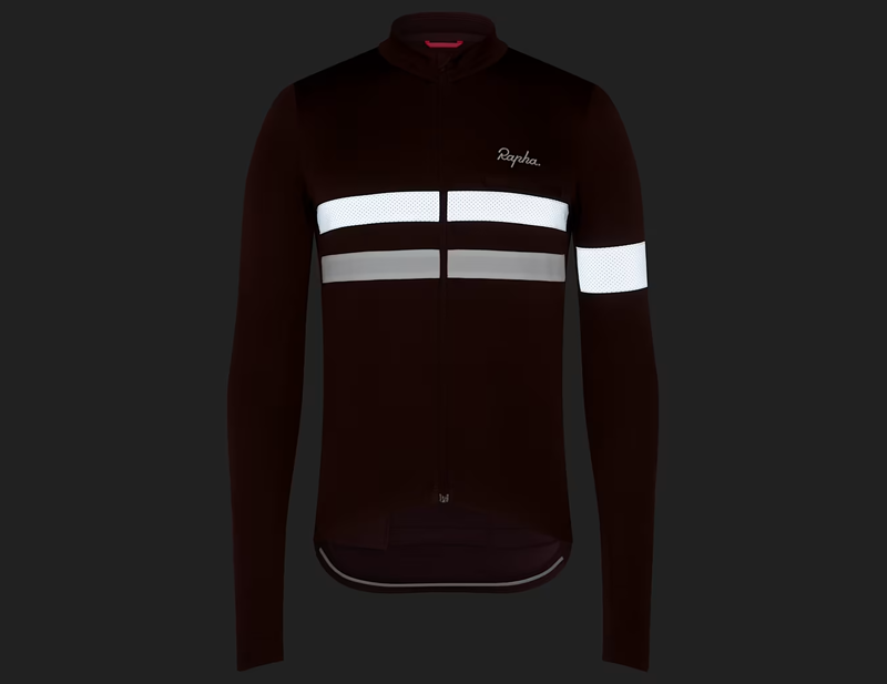 Rapha Brevet Long Sleeve Jersey in Mahogany/White-6