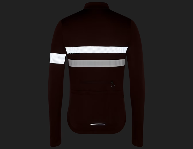 Rapha Brevet Long Sleeve Jersey in Mahogany/White-7