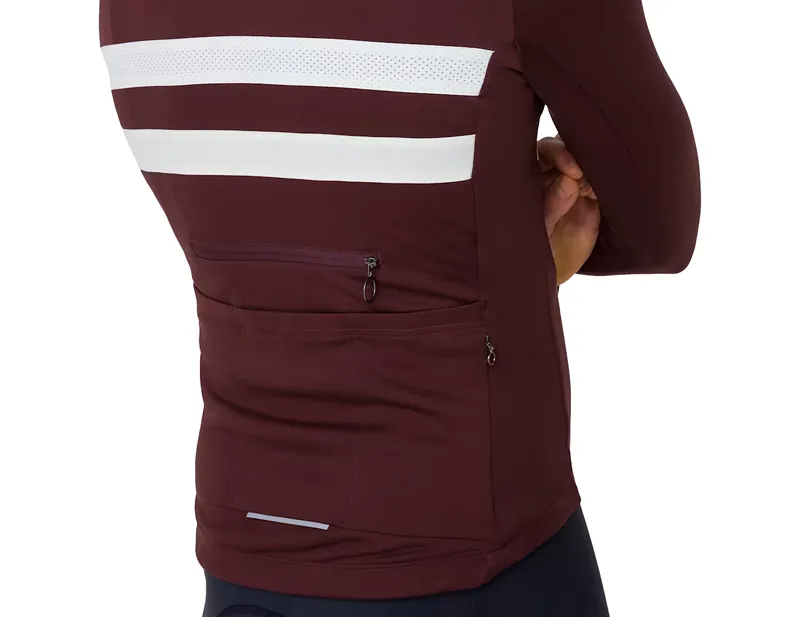 Rapha Brevet Long Sleeve Jersey in Mahogany/White-4