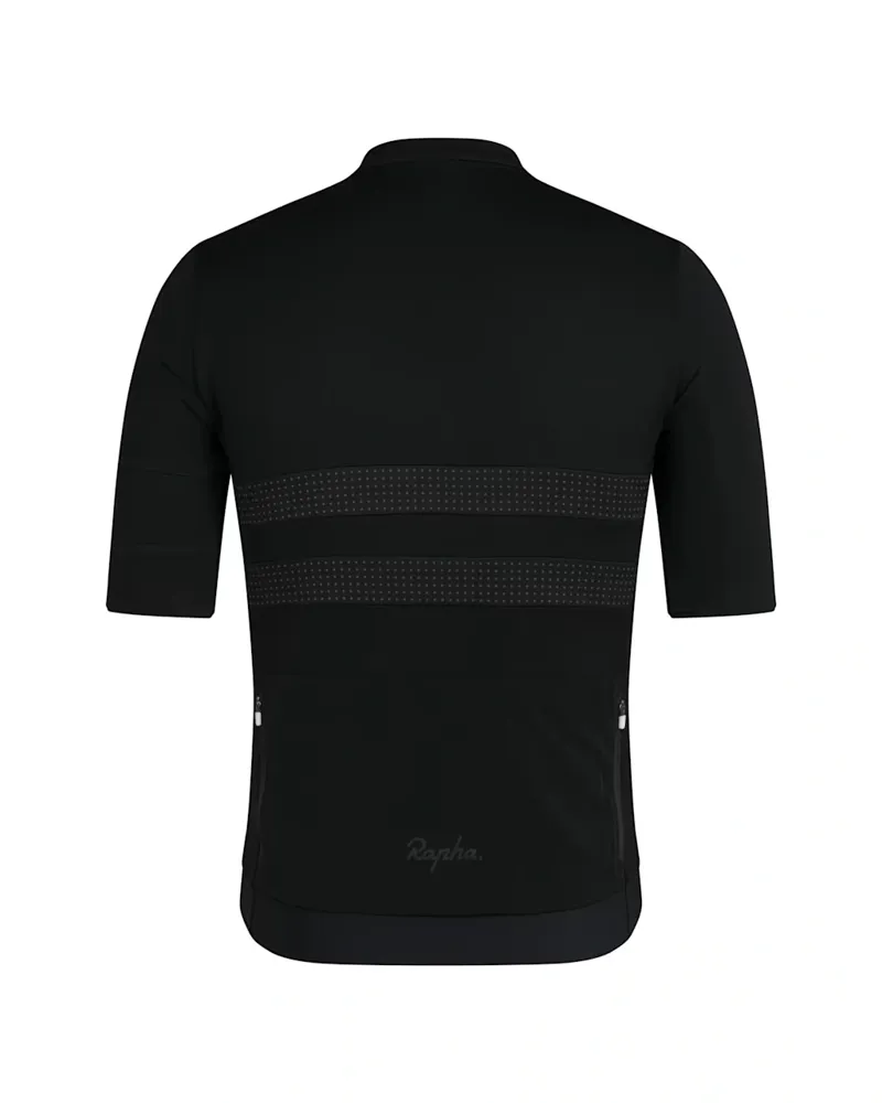 Rapha Men's Brevet Merino Short Sleeve Jersey III in Black/Black-3