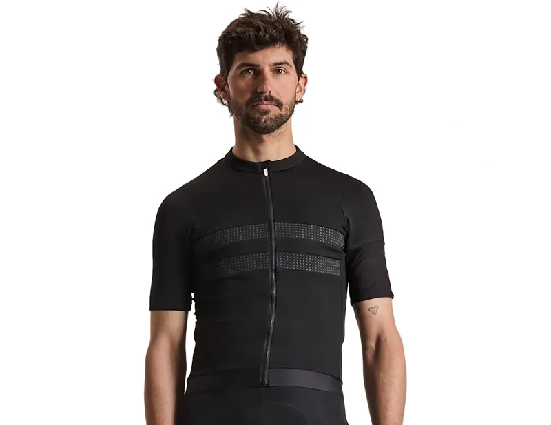 Rapha Men's Brevet Merino Short Sleeve Jersey III in Black/Black