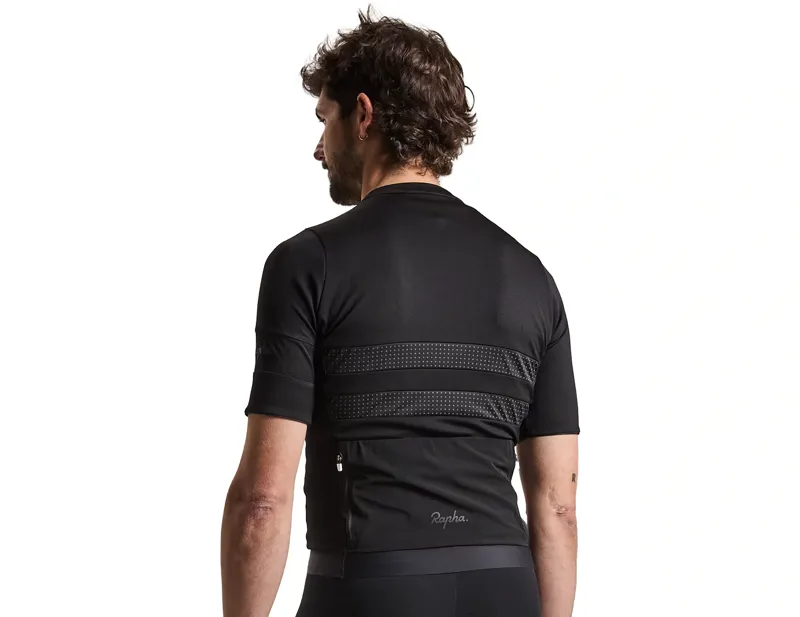 Rapha Men's Brevet Merino Short Sleeve Jersey III in Black/Black-1