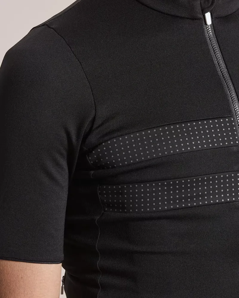 Rapha Men's Brevet Merino Short Sleeve Jersey III in Black/Black-4