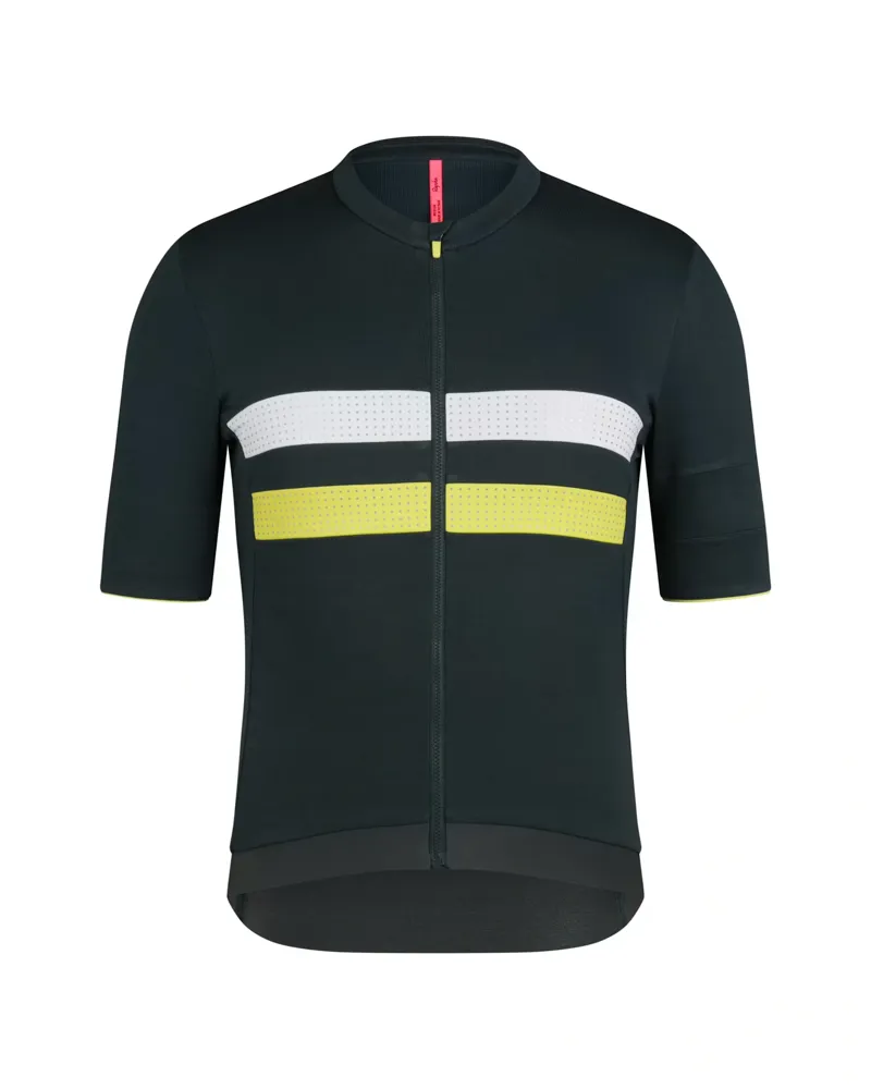 Rapha Men's Brevet Merino Short Sleeve Jersey III in Dark Forest/Chartreuse-2