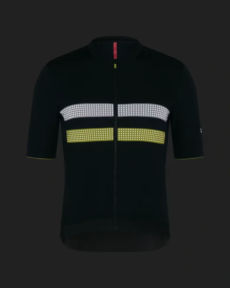 Rapha Men's Brevet Merino Short Sleeve Jersey III in Dark Forest/Chartreuse-6