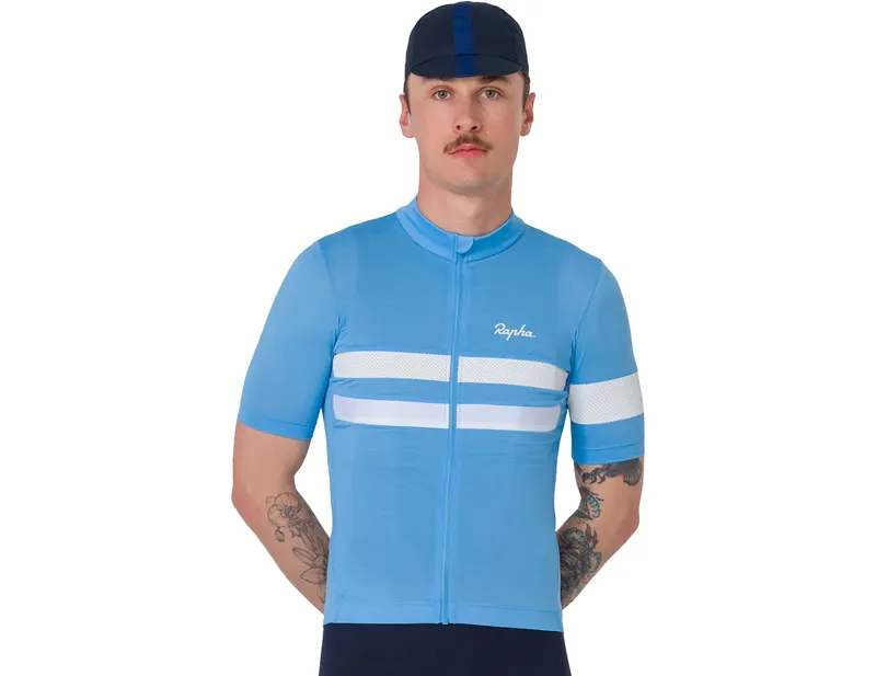 Rapha Brevet Lightweight Short Sleeve Jersey in Cornflower/White-2