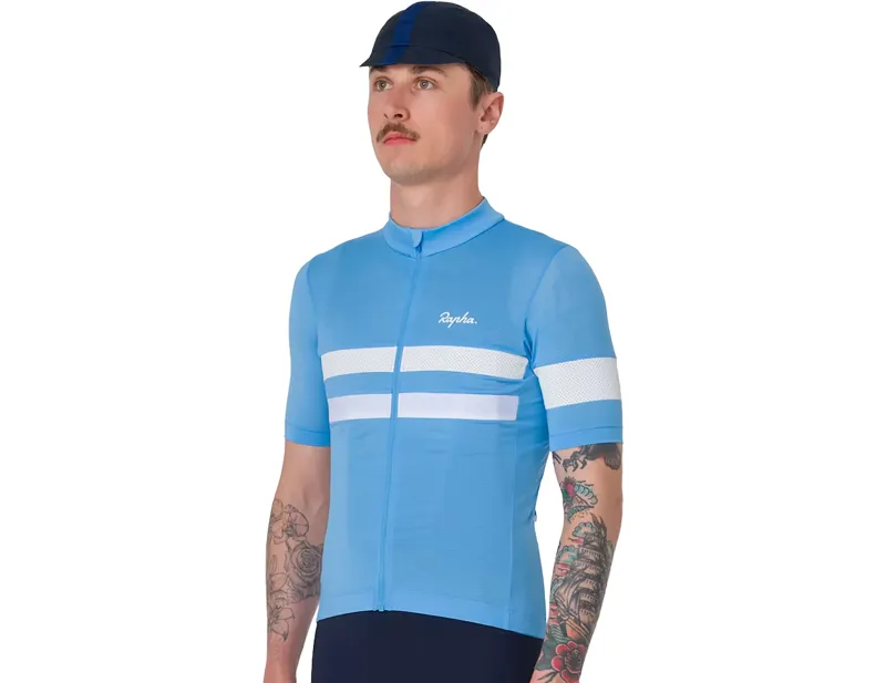 Rapha Brevet Lightweight Short Sleeve Jersey in Cornflower/White-3
