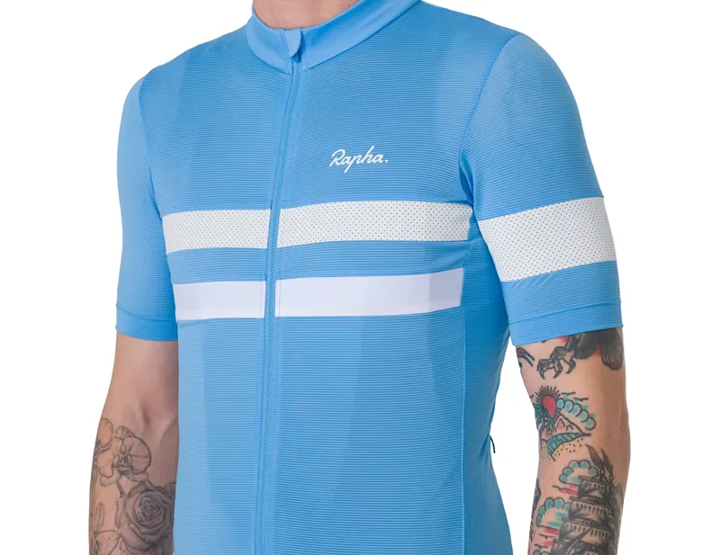 Rapha Brevet Lightweight Short Sleeve Jersey in Cornflower/White-4