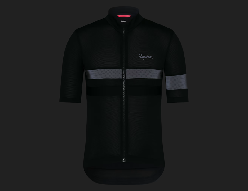 Rapha Brevet Lightweight Short Sleeve Jersey in Black/Black-2