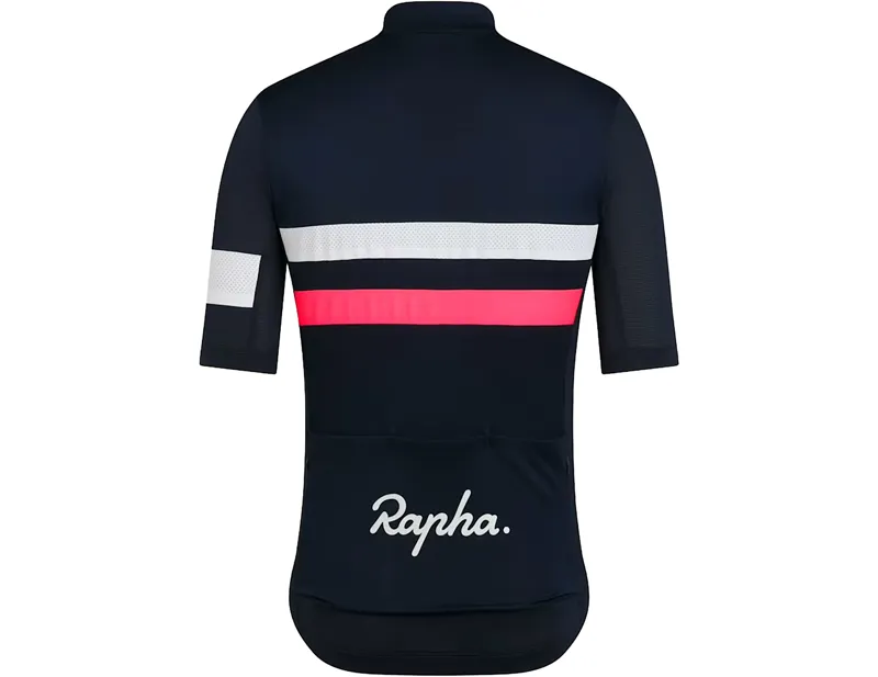 Rapha Brevet Lightweight Short Sleeve Jersey in Dark Navy/Silver/Pink-1