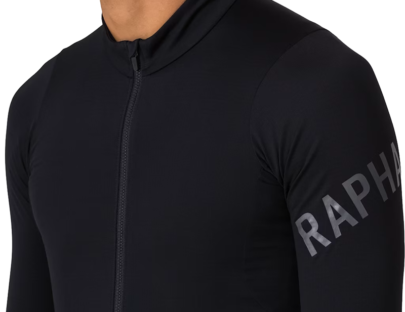Rapha Pro Team Midweight Long Sleeve Jersey in Black/White-2