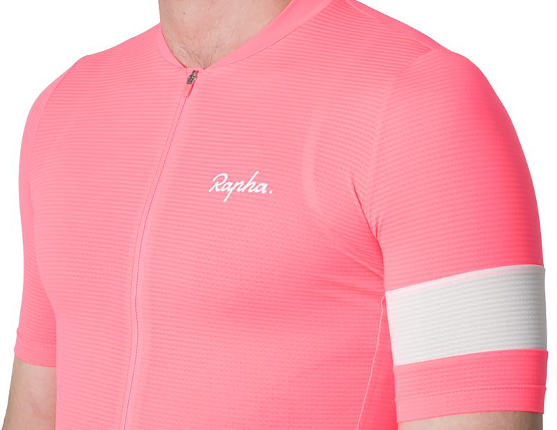 Rapha Core Lightweight Short Sleeve Jersey in High-Vis Pink/White-2