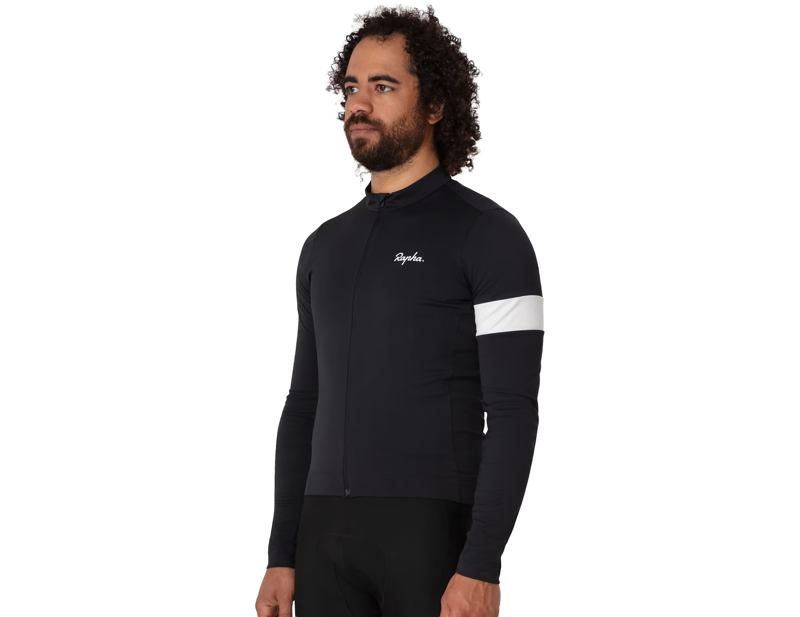 Rapha Core Thermal Long Sleeve Jersey in Black/White-3