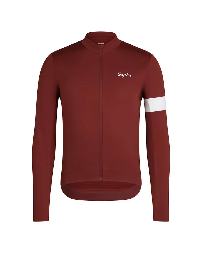 Rapha Men's Core Thermal Long Sleeve Jersey in Brick/White