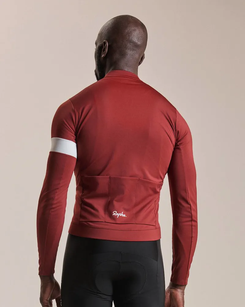 Rapha Men's Core Thermal Long Sleeve Jersey in Brick/White-3